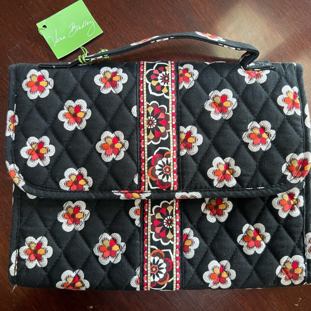 Vera Bradley Jewelry Book Bag Pattern: Pirouette Black - Brand New with tags